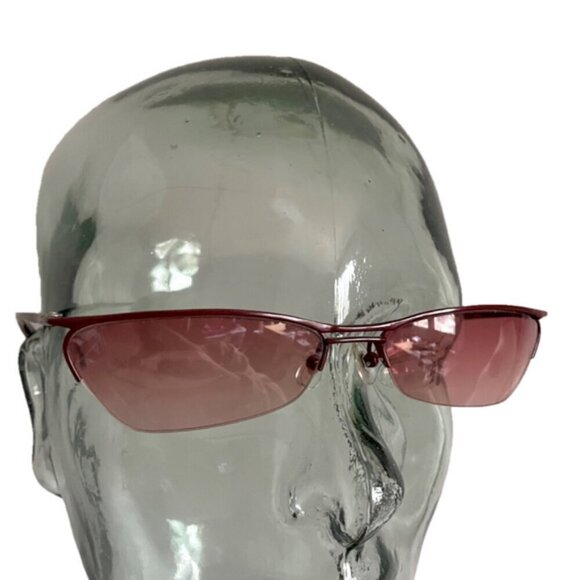 Vintage Y2K Alexander McQueen Pink Rectangular Sunglasses - SMALL, made in Japan - Picture 5 of 11